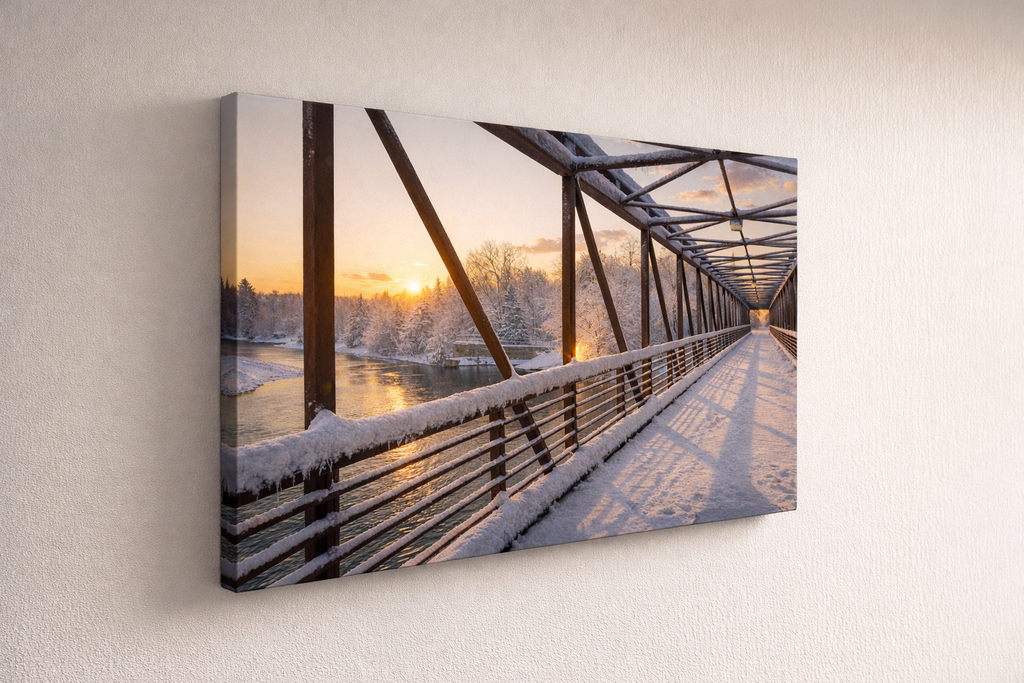 Bissell park bridge winter sunset