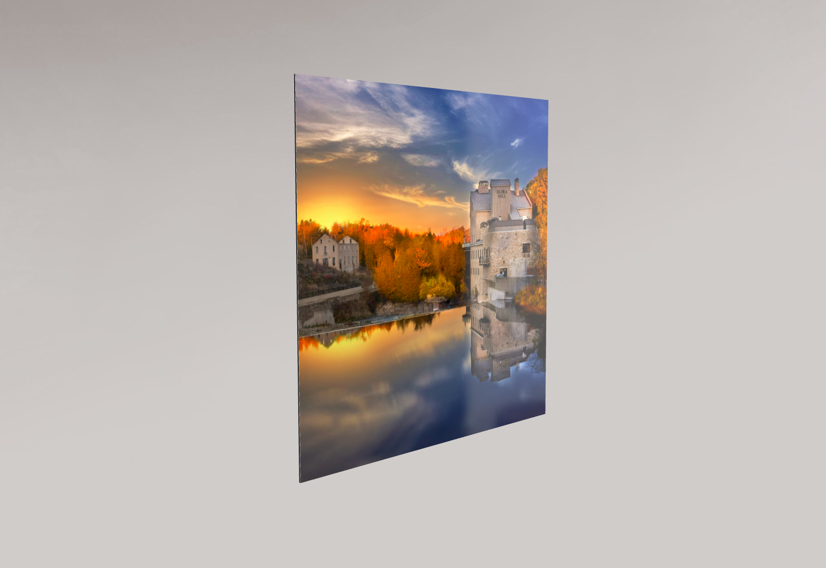 Elora Mill Sunset on Metal