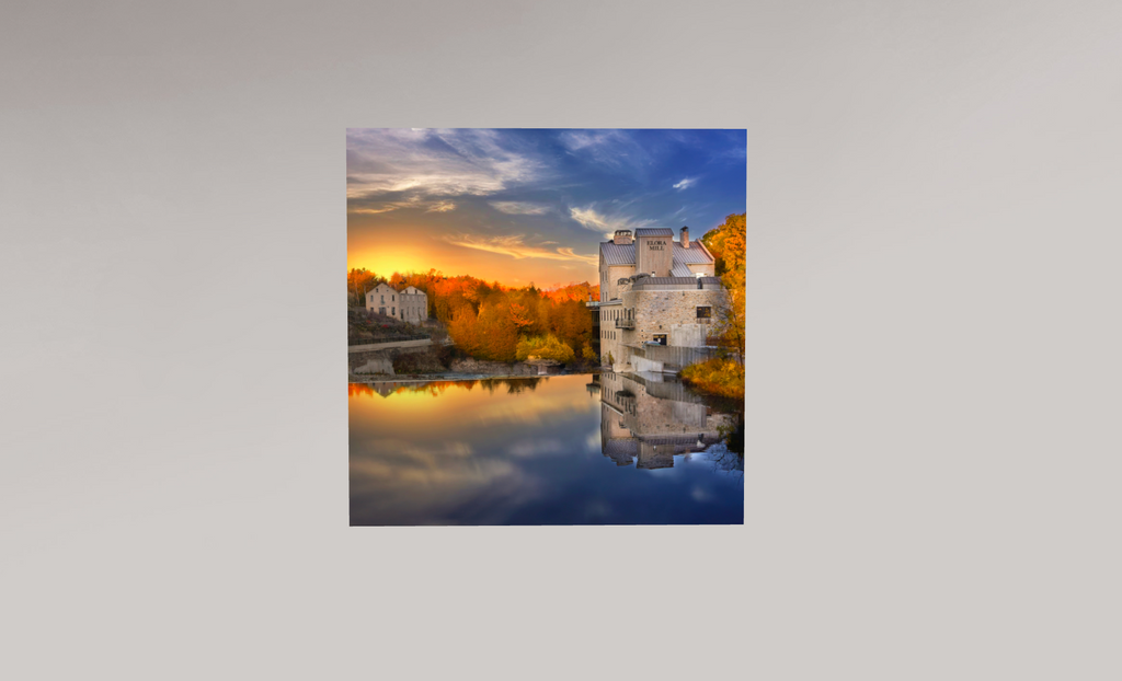 Elora Mill Sunset on Metal