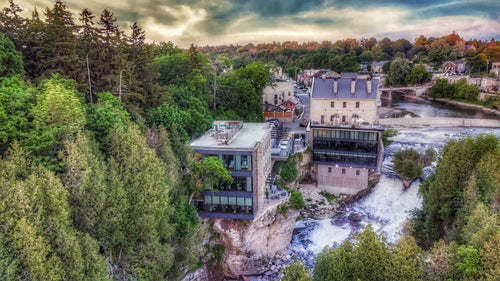 Aerial View of the Elora Mill - Print