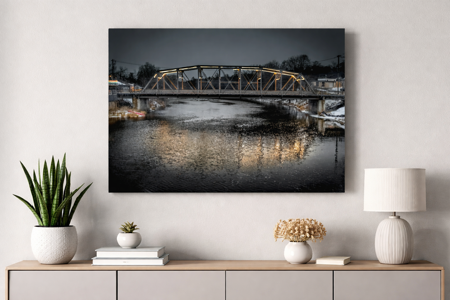 Badley Bridge at night