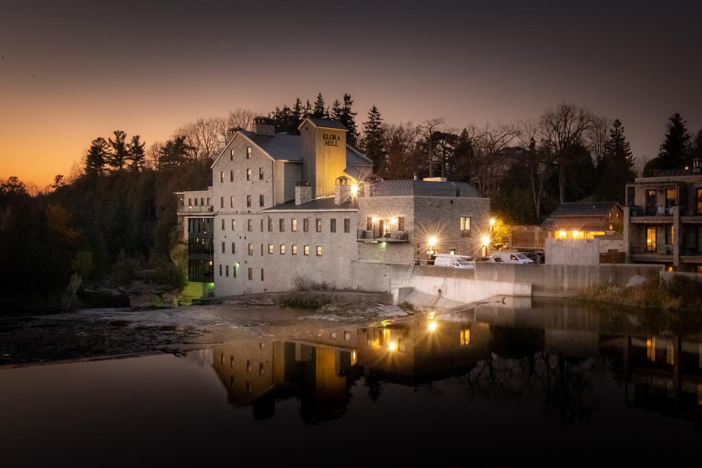Elora Mill at Dusk