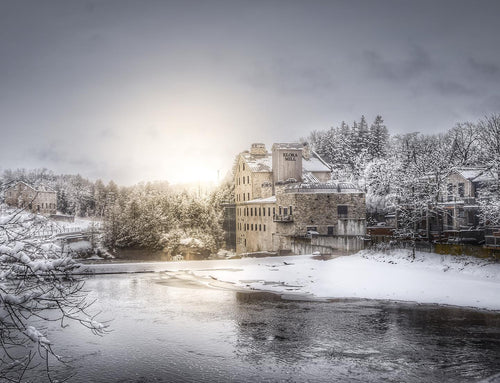 Elora Mill Winter Sunset