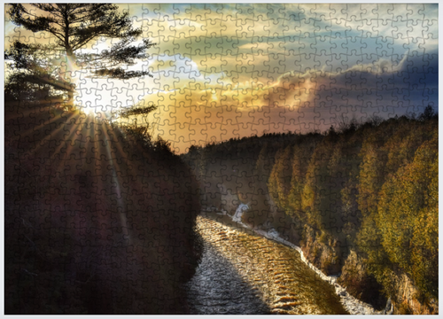 Elora Gorge Winter Sunset Puzzle