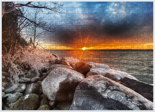 Georgian Bay Winter Sunset Puzzle