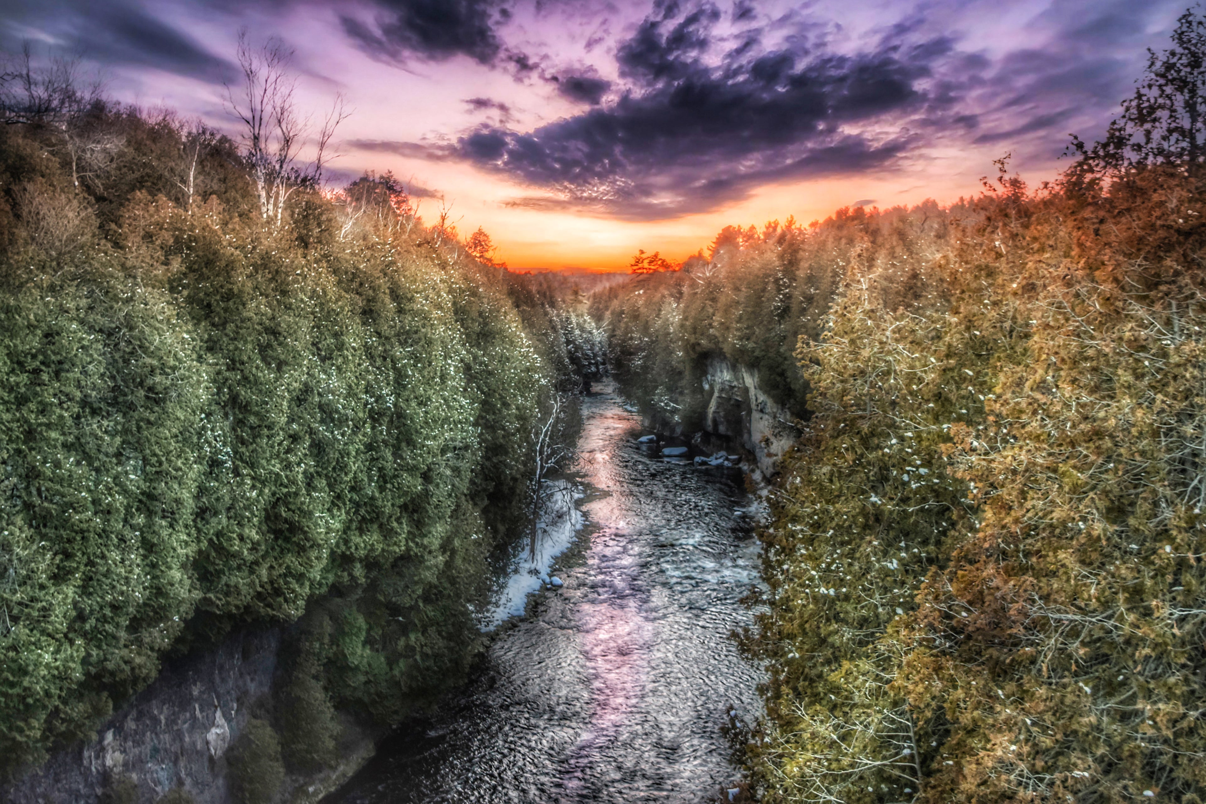 Elora Gorge Winter Sunset