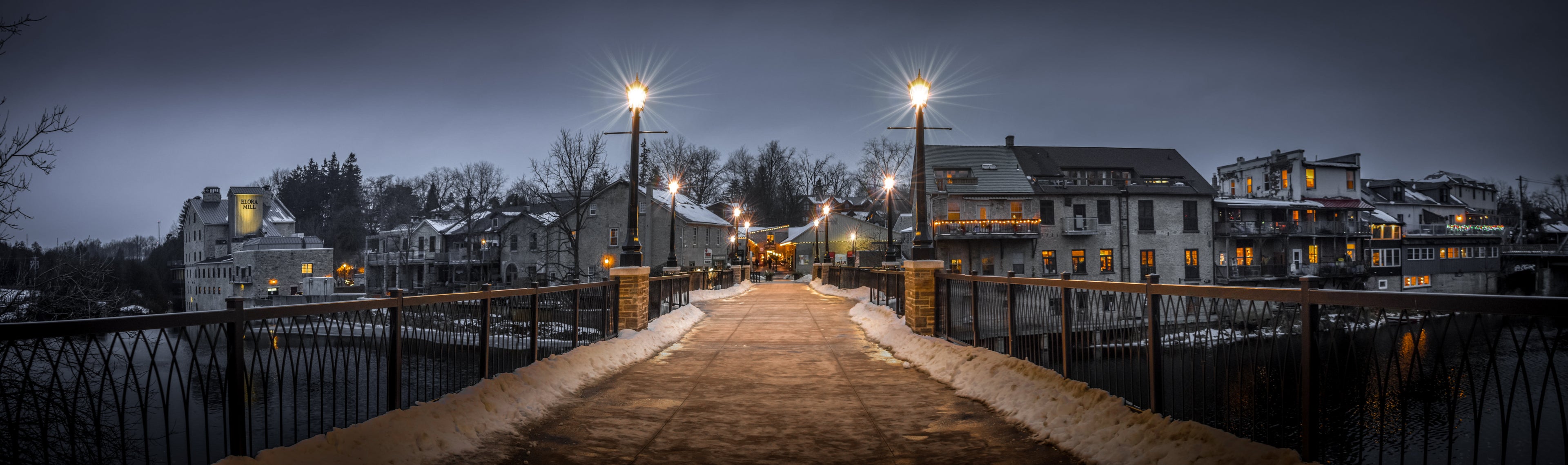Panoramic Elora at night