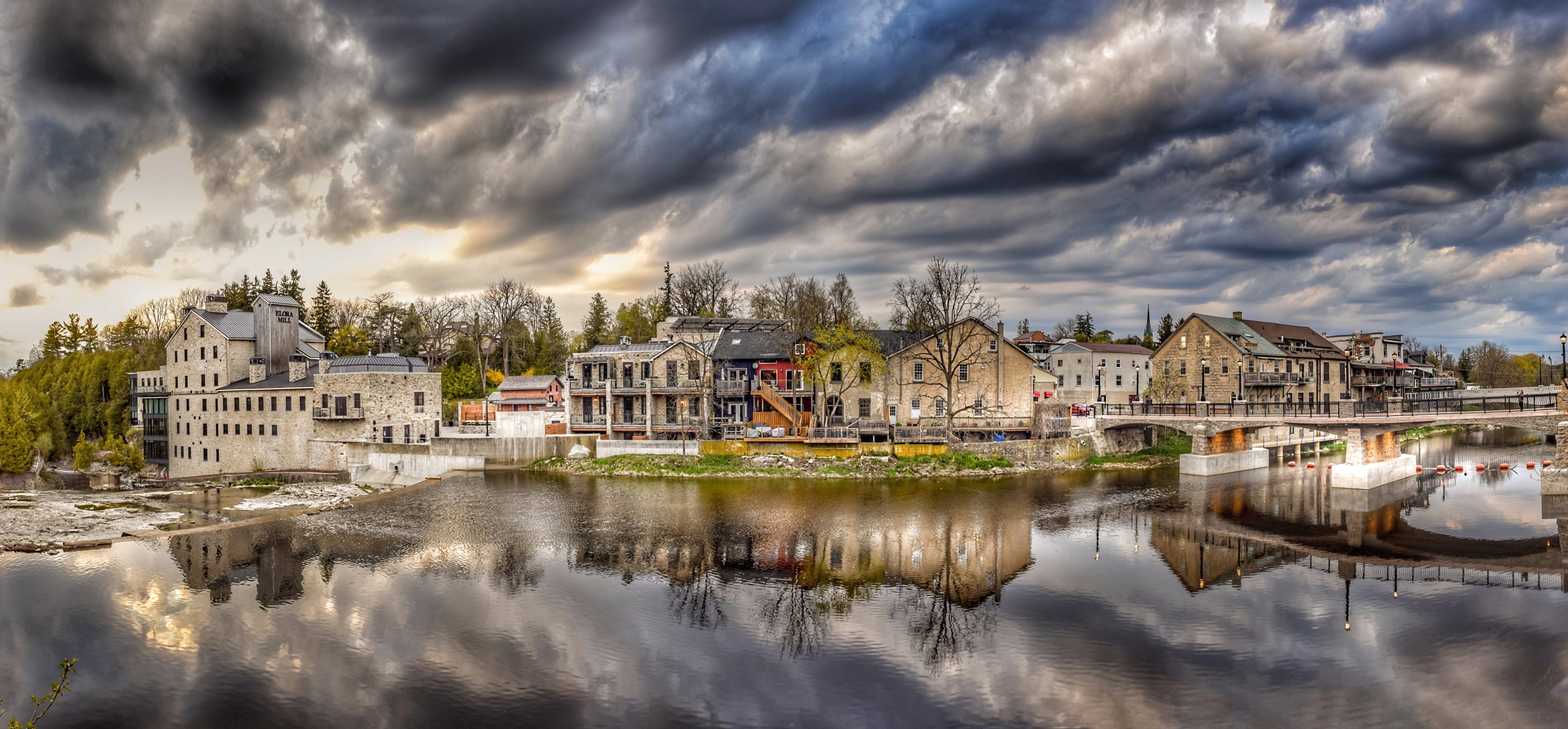 Elora at sunset panoramic