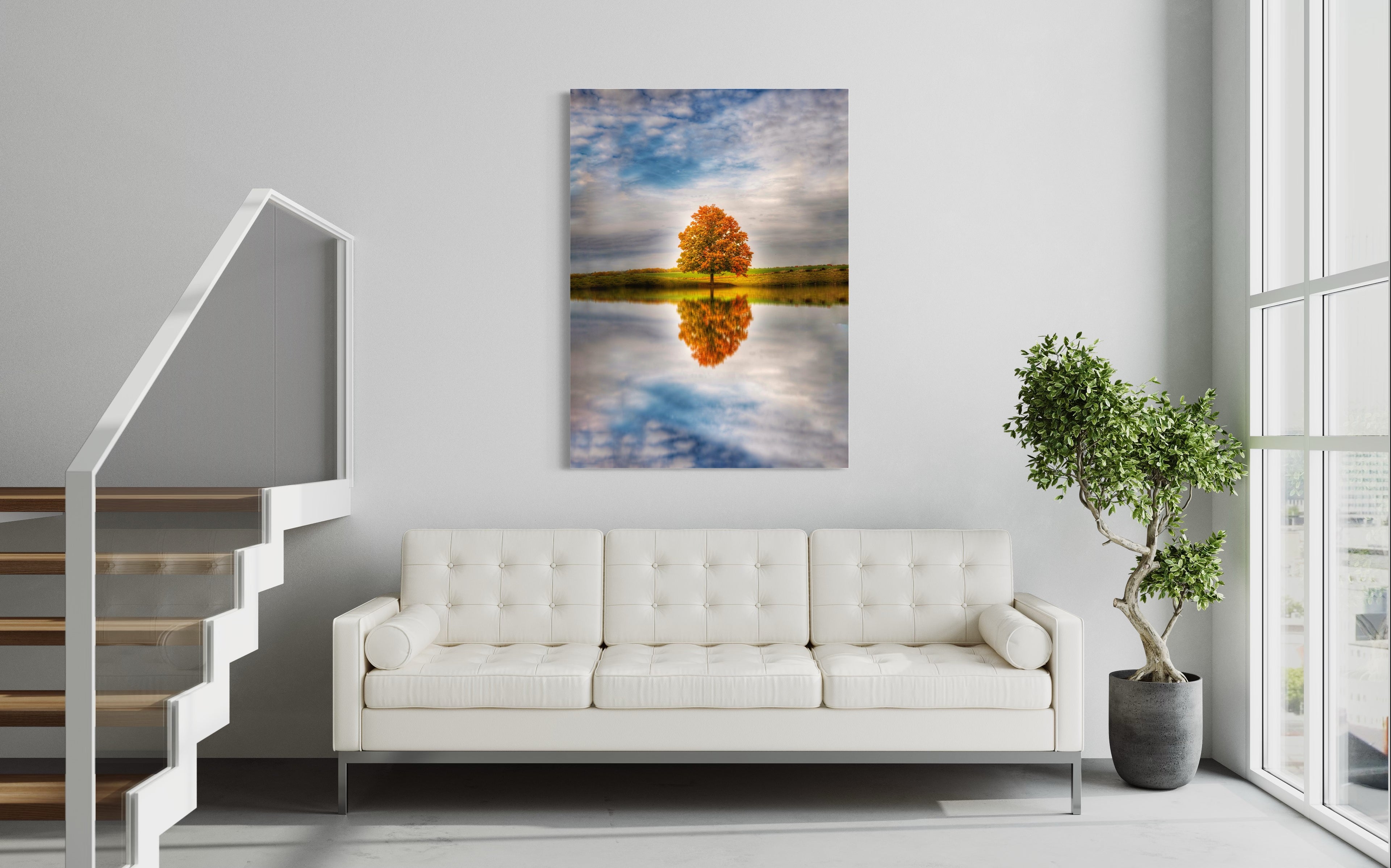 Fall tree reflection