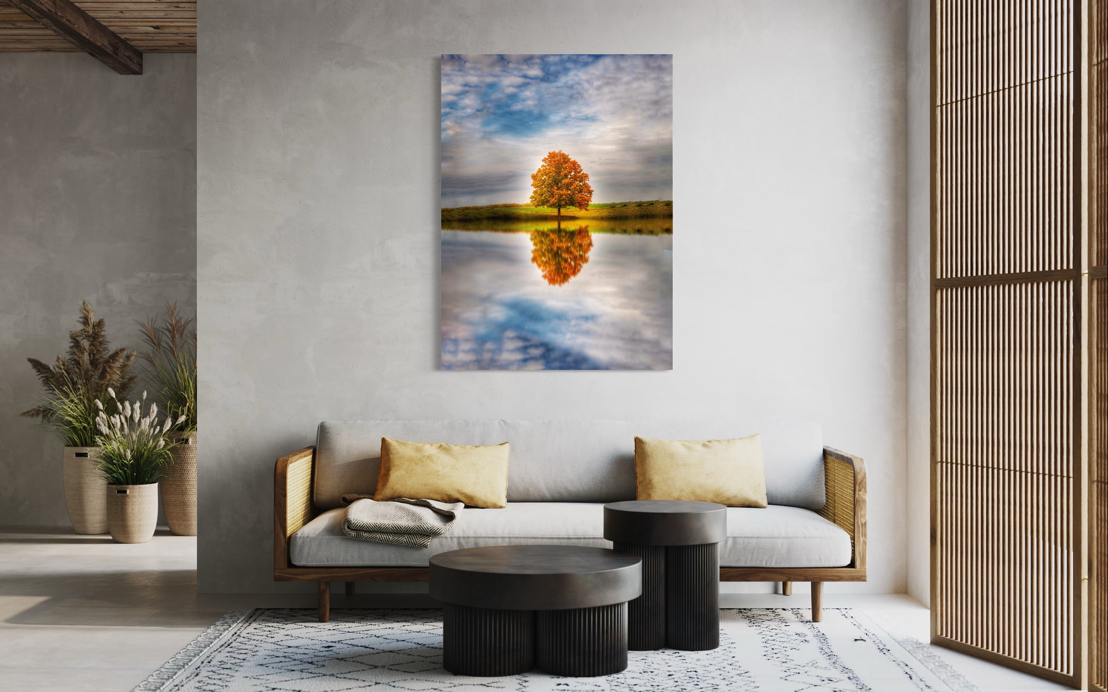 Fall tree reflection